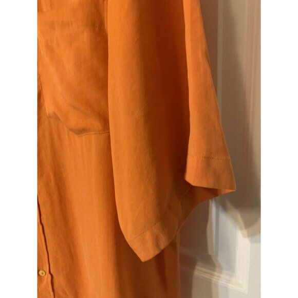 BUGATCHI UOMO‎ CASUAL SHIRT Men’s SIZE L CLASSIC FIT 100% Tencel Orange - Picture 2 of 6